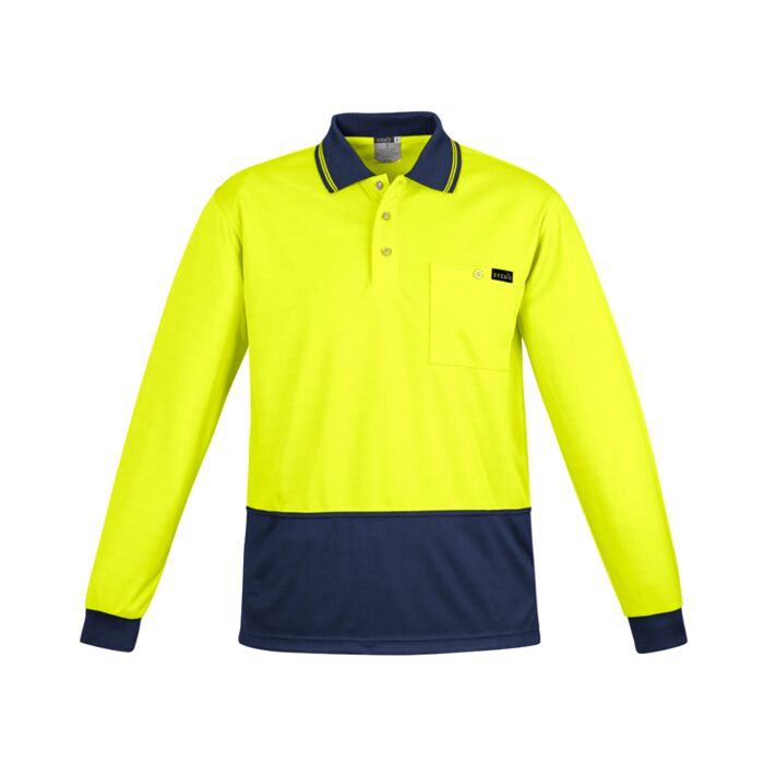 Mens Hi Vis Comfort Back Long Sleeve Polo Thumbnail