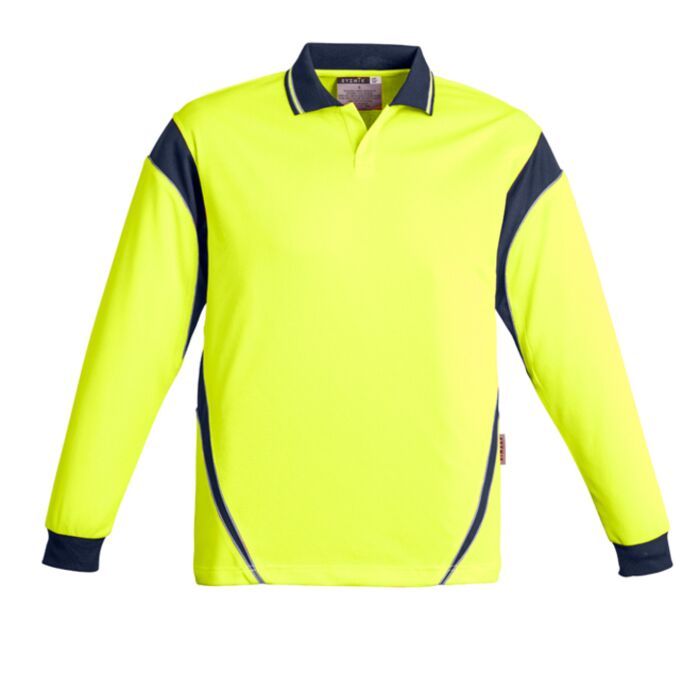 Mens Hi Vis Aztec Long Sleeve Polo Thumbnail